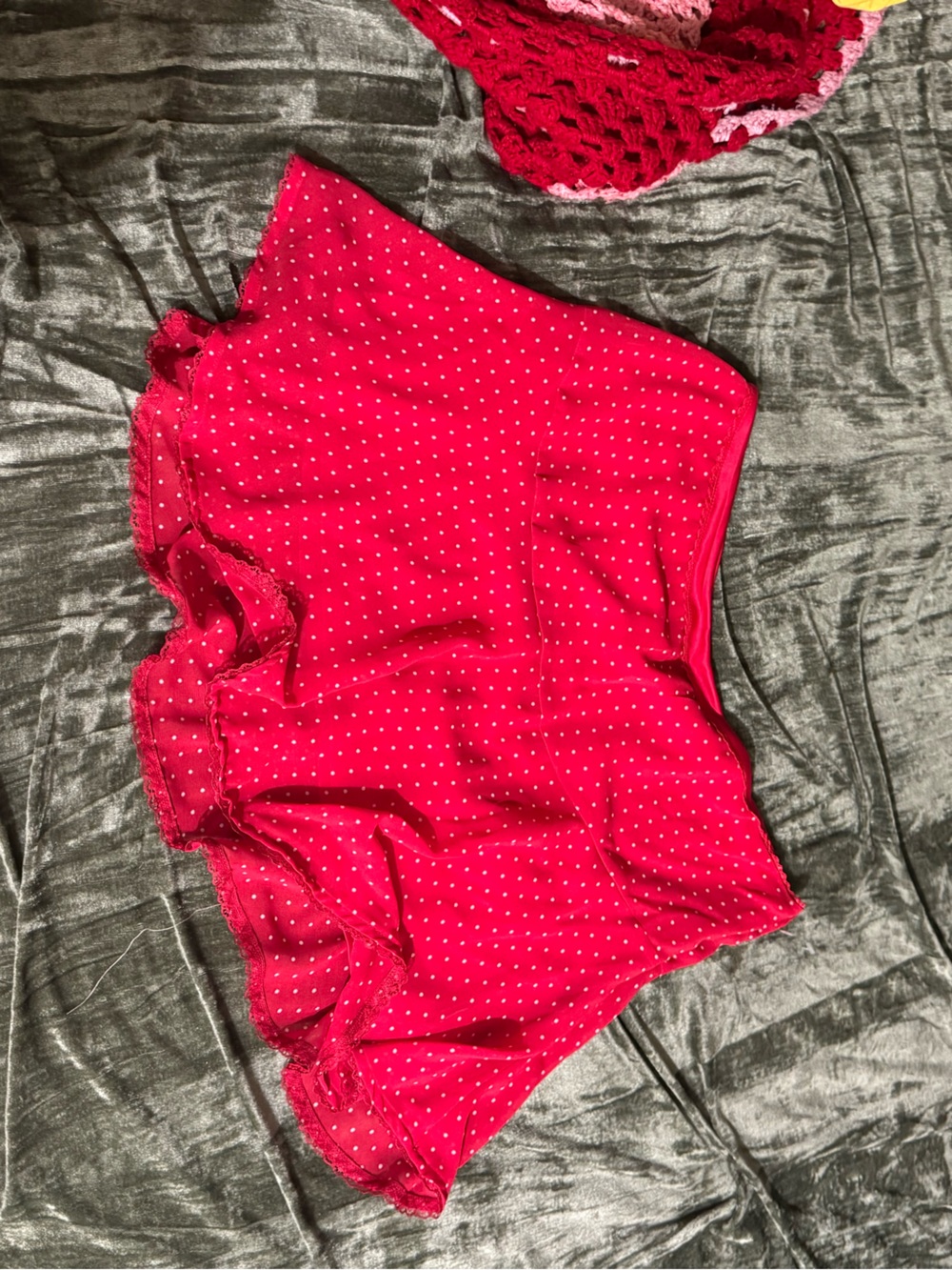 wild fable Red Polka Dot Ruffle Skirt